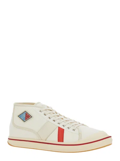 Bottega Veneta Eliot Mid-top Canvas Sneakers In White
