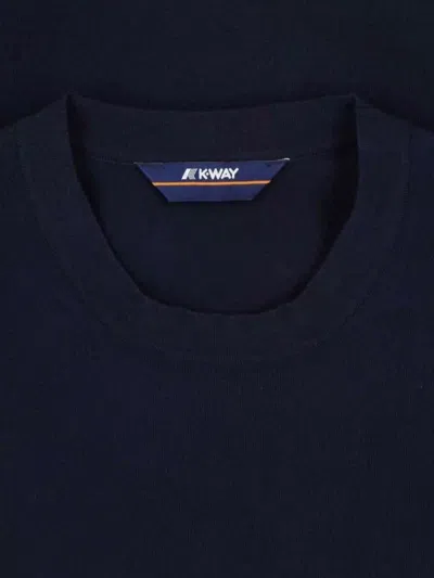 K-way Neckline Crew Short Sleeves In Blue