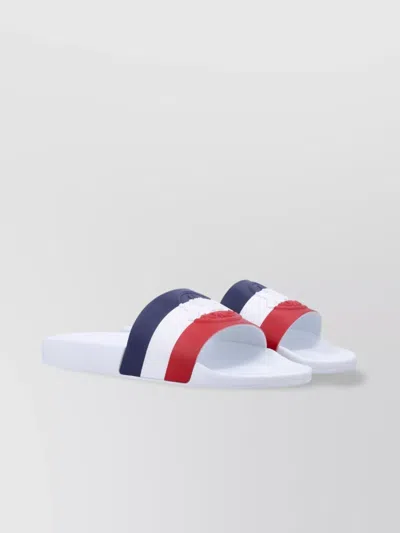 Moncler Basile Embossed Logo Slides In White