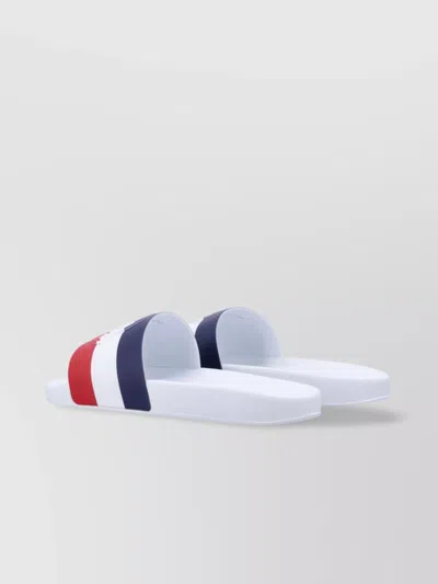 Moncler Basile Embossed Logo Slides In White