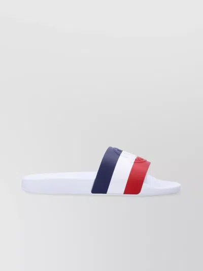 Moncler Basile Embossed Logo Slides In White