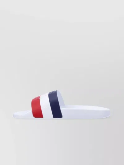 Moncler Basile Embossed Logo Slides In White