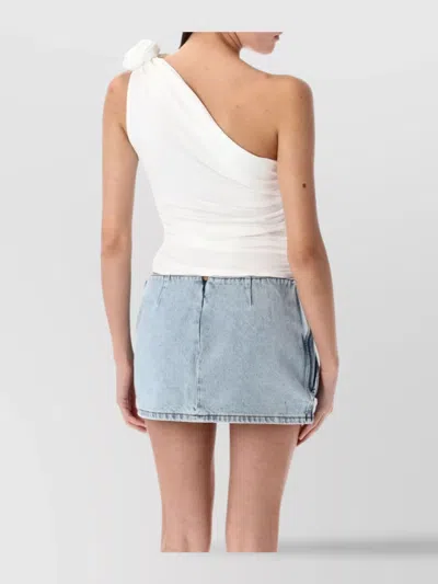 Magda Butrym One-shoulder Top With 3d Floral Applications In Neutral