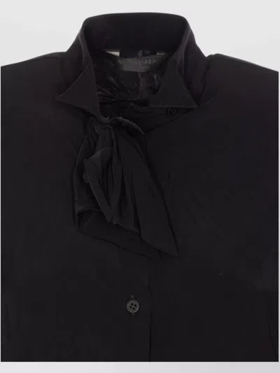 Balenciaga Bow Detail Puff Sleeve Shirt