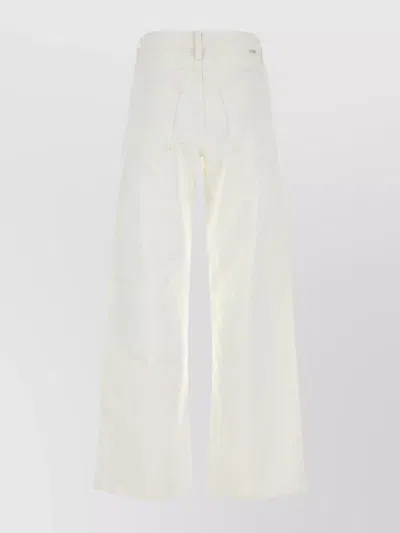 Mother The Insider Step Hem Crop Bootcut Jeans In White