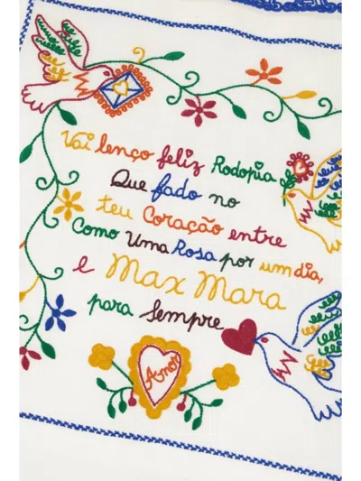 Max Mara Graphic Embroidered Crew Neck T-shirt In White