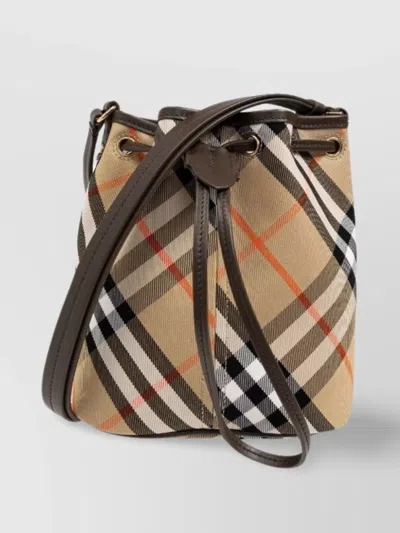 Burberry Mini Drawstring Canvas Bucket Bag