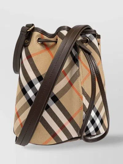 Burberry Mini Drawstring Canvas Bucket Bag