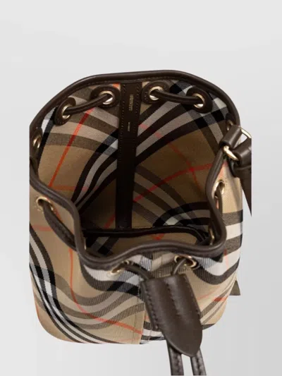 Burberry Mini Drawstring Canvas Bucket Bag