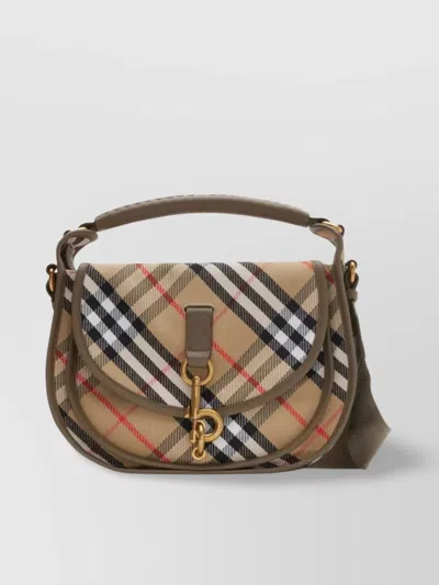 Burberry Small Handbag With Adjustable Strap And Check Pattern