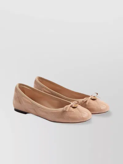 Valentino Garavani Quiltie Ballerina 67 In Quilted Nappa Leather Woman Rose Cannelle 42 In Orange