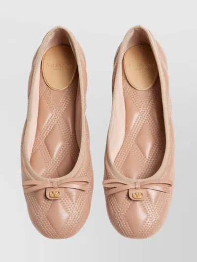 Valentino Garavani Quiltie Ballerina 67 In Quilted Nappa Leather Woman Rose Cannelle 42 In Orange