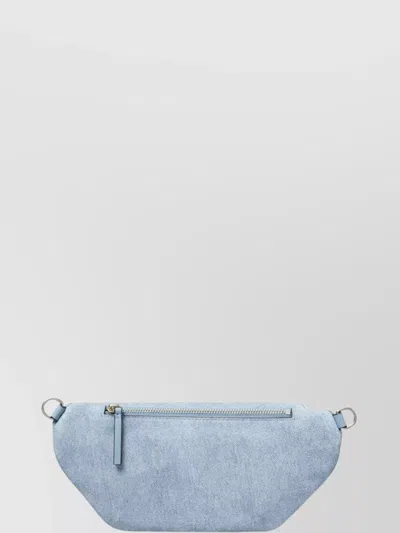 Tory Burch Quilted Leather Beltbag Chain Strap In Denim