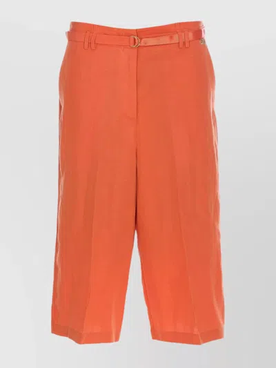 Liu •jo Liu Jo Linen Blend Bermuda Shorts With Waist Belt