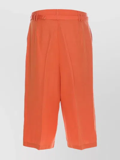 Liu •jo Liu Jo Linen Blend Bermuda Shorts With Waist Belt