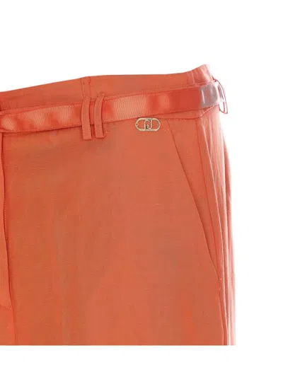 Liu •jo Liu Jo Linen Blend Bermuda Shorts With Waist Belt