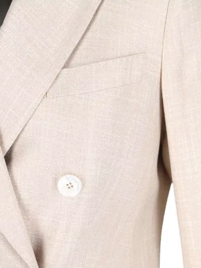 Kiton Double-breasted Jacket With Notch Lapels And Back Vent