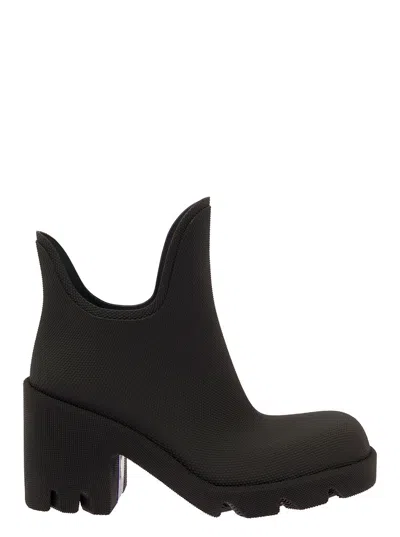 Burberry Woman Ankle Boots Charcoal Size 8 Rubber In Black