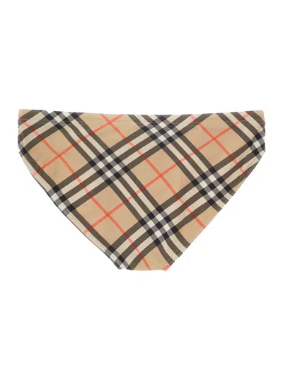 Burberry Beige Speedo With Check Motif In Polyamide Man In Sand