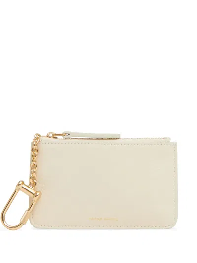 Mansur Gavriel Keychain Zip-up Wallet In White