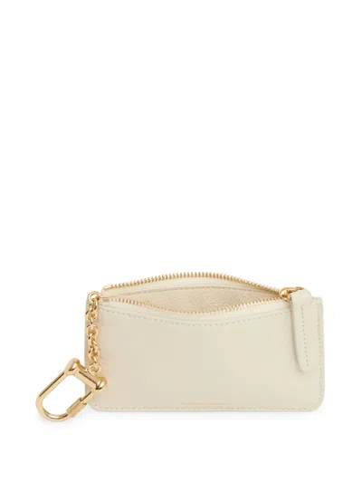 Mansur Gavriel Keychain Zip-up Wallet In White