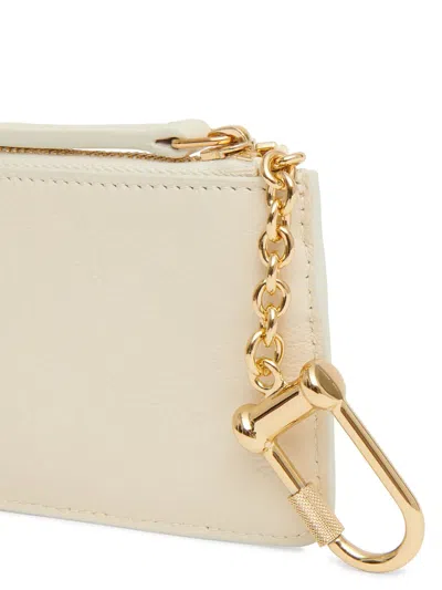 Mansur Gavriel Keychain Zip-up Wallet In White