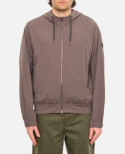 Herno Men Hooded Sweatshirt With Zip In Beige
