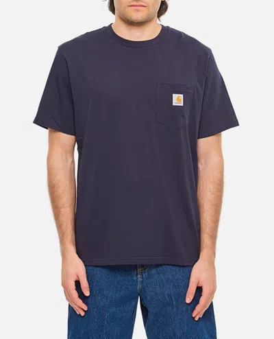Carhartt T-shirt Pocket Nera In Blue
