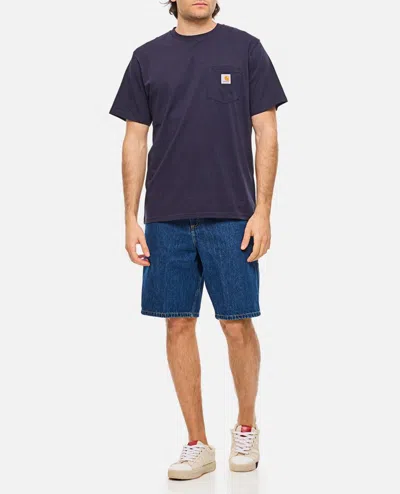 Carhartt T-shirt Pocket Nera In Blue