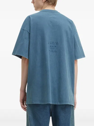 Musium Div. Buttoned-collar Denim T-shirt In Blue