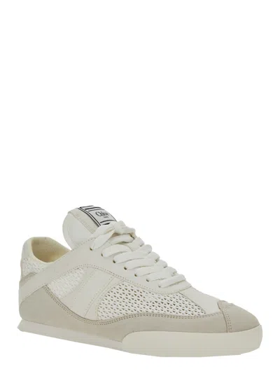 Chloé Chloe Women Sneakers Kick In Mesh E Pelle Scamosciata In White