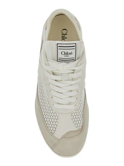 Chloé Chloe Women Sneakers Kick In Mesh E Pelle Scamosciata In White