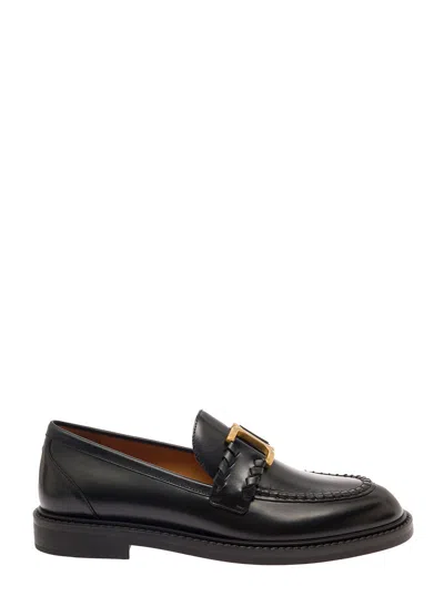 Chloé Marcie Black Brushed Calf Leather Loafer