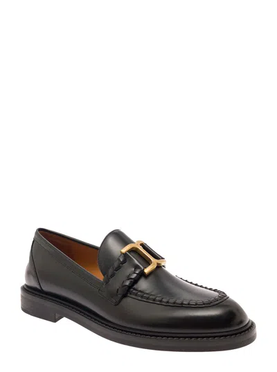 Chloé Marcie Black Brushed Calf Leather Loafer