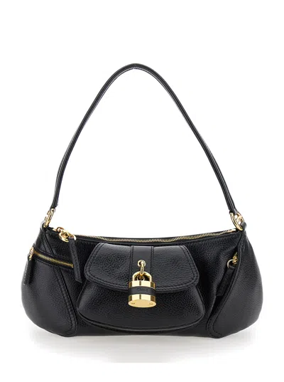 Chloé Chloe Women Black Leather The 99 Shoulder Bag In Black