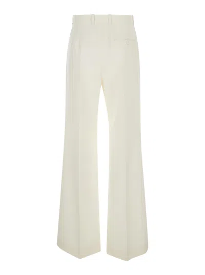 Chloé Natural Jean Pants With Leather Label In White