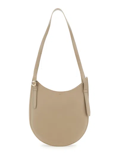 Coperni Belt Strap Leather Hobo Bag In Cream