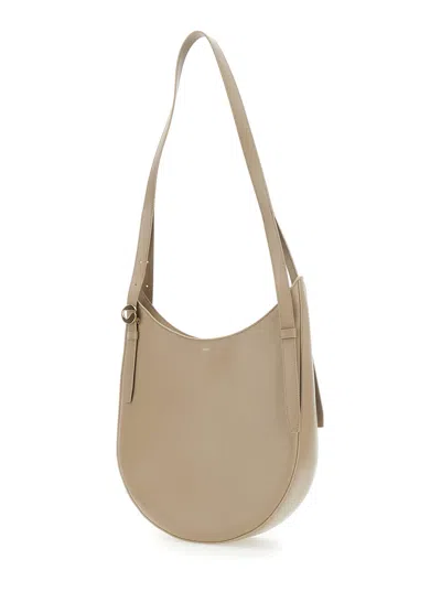 Coperni Belt Strap Leather Hobo Bag In Cream
