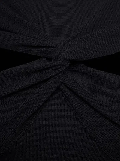 Coperni Mini Black Dress With Mock Neck And Twisted Cut-out In Multicolor