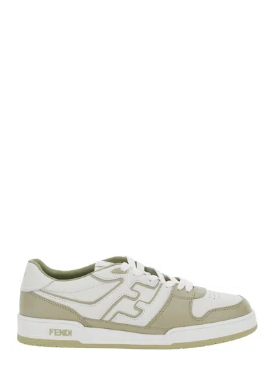 Fendi Men Leather Sneakers With Ff Lateral Logo In Multi