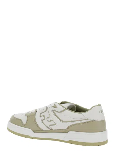 Fendi Men Leather Sneakers With Ff Lateral Logo In Multi
