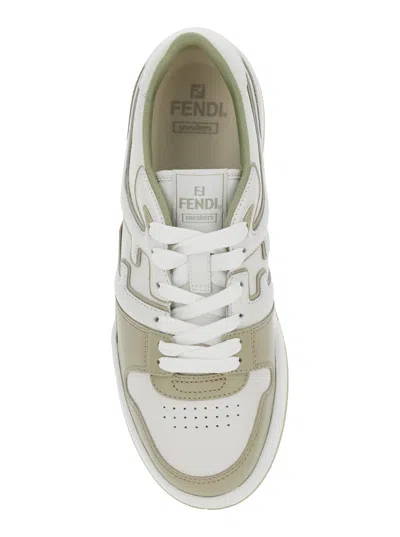 Fendi Men Leather Sneakers With Ff Lateral Logo In Multi