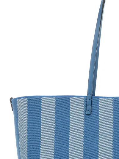Fendi Blue Reversible Roll Large Shopper In Multicolor