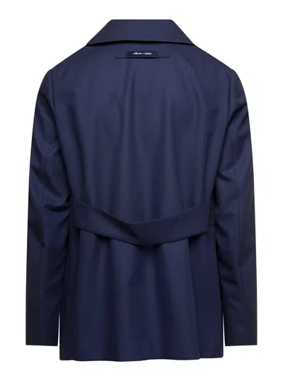 Fendi Single-breasted Jacket With No Visible External Buttons In Blue