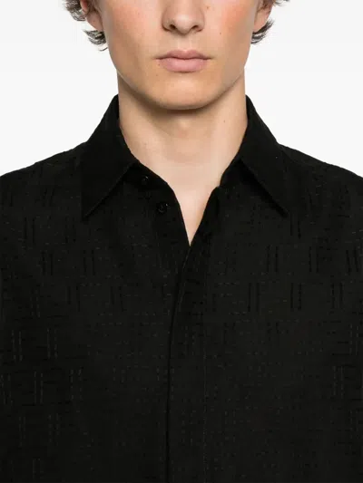 Fendi Ff Jacquard Shirt In Black
