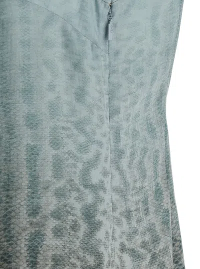 Fendi Silk Midi Dress With Gradient Design In Multicolor