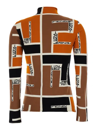Fendi Lightweight Long-sleeved Knit Top For In Multicolor