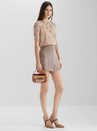 Fendi Women's Wool Cropped Sweater In Nude