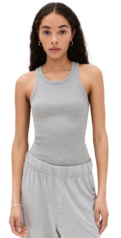 Éterne High Neck Fitted Tank In Grey In Heather Grey