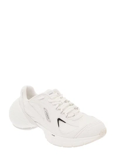 Givenchy White Mesh And Synthetic Leather Tk Mx Sneakers In White